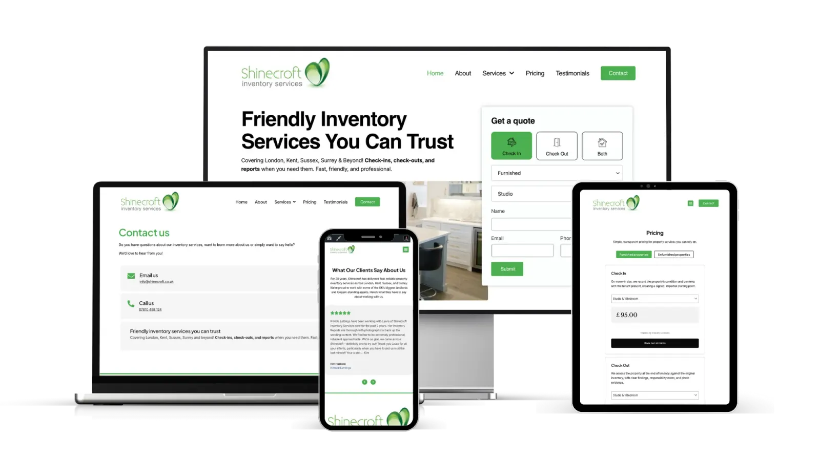 Shinecroft Inventory Services website