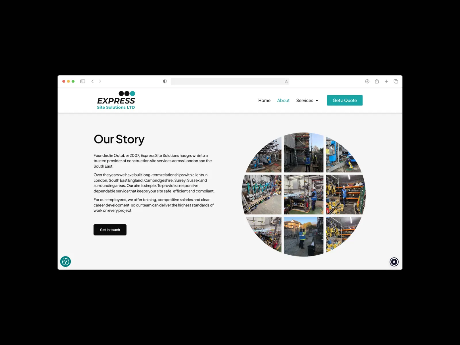 Express Site Solutions footer and accreditations