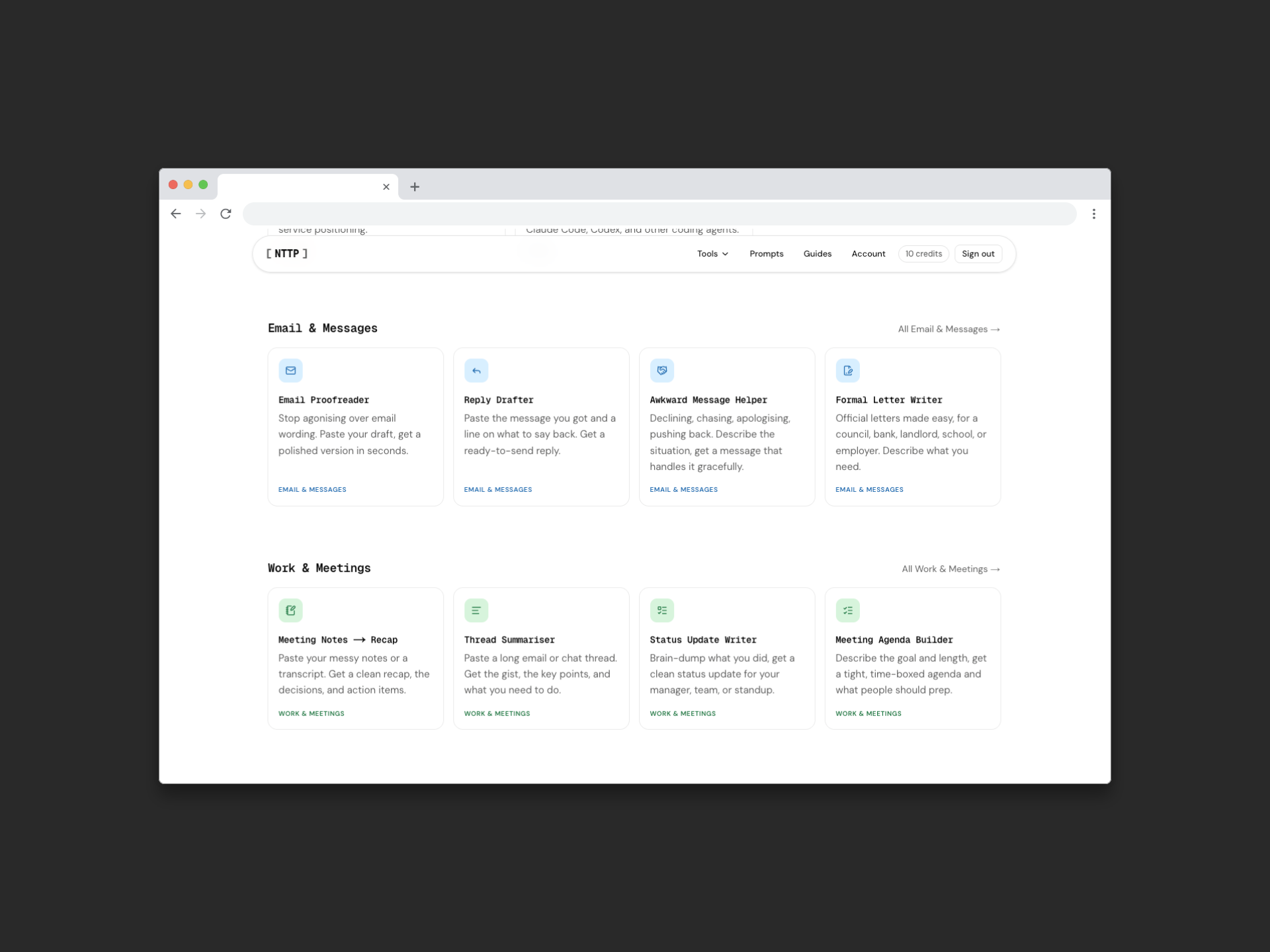 No Time To Prompt tools directory