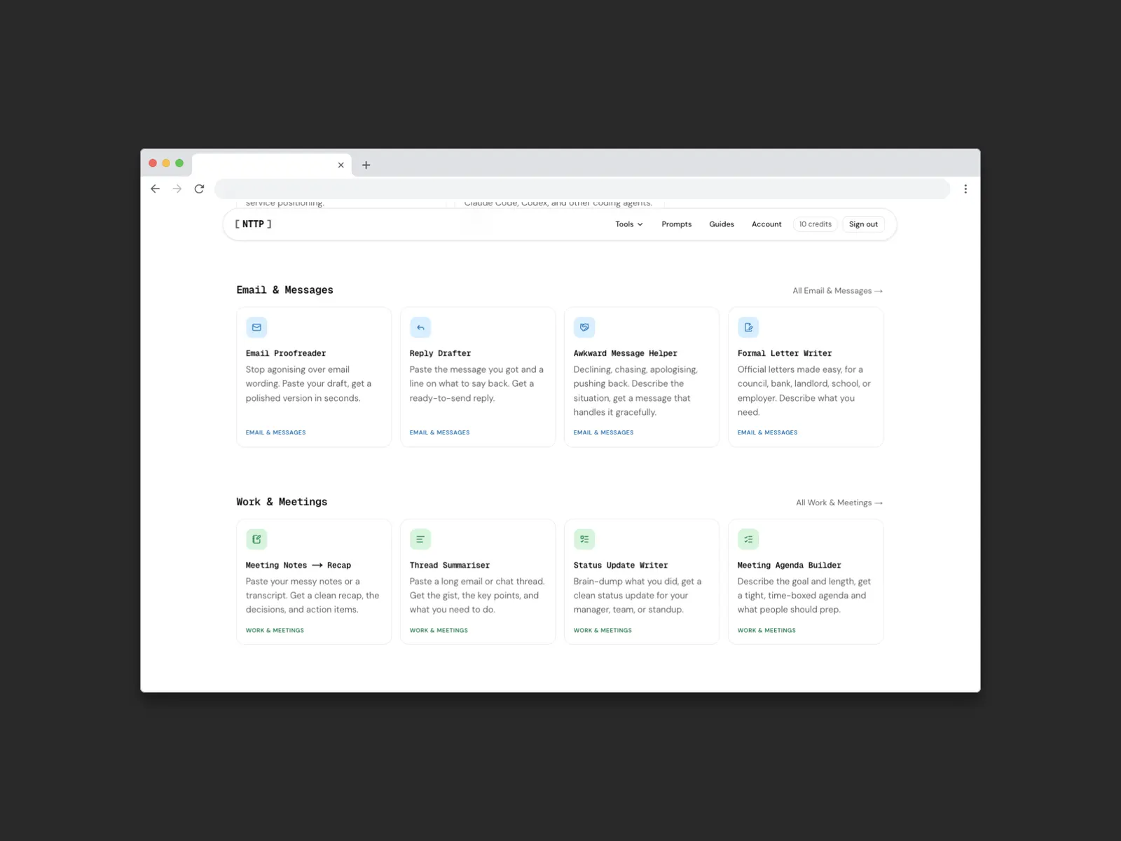 No Time To Prompt tools directory