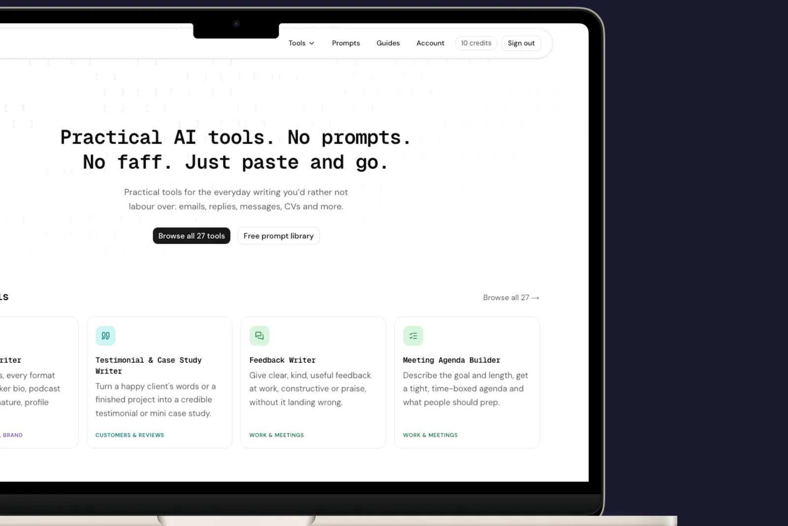 No Time To Prompt website
